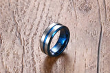 Classic Black 8mm Matte Surface Tungsten Carbide Men RingS Wedding Bands - Alliance Anniversary Gift Comfort Wear