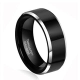 New Arrival Super 8mm 6mm for Women and Men Black Tungsten Carbide Wedding Bands Promise Marriage Couples Rings