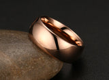 Super Domed Rose Gold Color Polished 8mm Men Pure Tungsten Carbide Ring Unisex Wedding Bands Engagement Rings