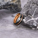 Excellent Black With Gold Color Brushed Tungsten Carbide Ring For Men 6/8mm Wedding Bands Male Engagement Rings