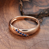 Vintage Blue AAA Zircon Crystals 14K Filled Rose Gold Luxury Ethnic Party Wedding  Women Rings Trend Fine Jewelry