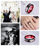 Stunning Wide Red Polish 8MM  Men's Classic Tungsten Carbide Comfort Fit Ring Wedding Band Jewelry