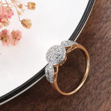 Top Quality Luxury Filled 14K Rose Gold AAA Zircon Diamonds Rings for Women Fashion Golden And Silver Color Jewelry
