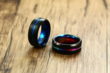 Classic Black 8mm Matte Surface Tungsten Carbide Men RingS Wedding Bands - Alliance Anniversary Gift Comfort Wear
