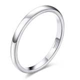 Female Polished Classic 2mm Thin Simple Tungsten Carbide Ring 4 Colors Gold,Rose Gold,Silver Color Wedding Bands