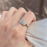 Classic Luxury Retro AAA Zircon Diamonds 14K Rolled Rose Gold Ring - Wedding Jewelry Accessories For Woman