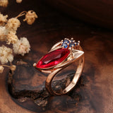 New Geometric Flawless Slope Mariquesa Rolled 14K Rose Gold AAA Zircon Crystals Designer Rings Wedding Fine Jewelry