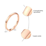 Female Polished Classic 2mm Thin Simple Tungsten Carbide Ring 4 Colors Gold,Rose Gold,Silver Color Wedding Bands