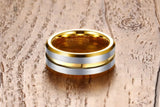 New Arrival High Quality Gold-color  8mm Tungsten Rings for Men - Men's Ring Gift  Jewelry