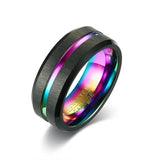 Quality Stylish Thin Line Style Basic 8mm Tungsten Carbide Rings for Men Wedding  Jewelry Bands Anniversary Gifts