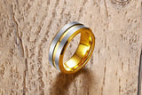 New Arrival High Quality Gold-color  8mm Tungsten Rings for Men - Men's Ring Gift  Jewelry
