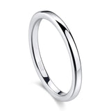 Polished Black Gold Rose Gold Silver Color Matt Fashion Tungsten 2mm Thin rings for Female Rings for Daily Use
