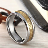 Remarkable Gold Celtic Dragon Polished Real Tungsten 6mm/8mm Engagement Rings Wedding Bands Fashion Jewelry