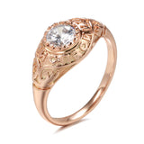 14K Rolled Rose Gold Faith Ring Micro-wax Inlay AAA+ CZ Diamonds Rings Women - Fine Religious Jewelry