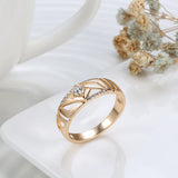 New Fashion Eternal Vintage 14K Rolled Rose Gold Ring with AAA+ Cubic Zirconia Diamonds - Fine Party Jewelry