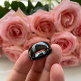 Classic Domed Edges Polished Shiny 8mm Black Tungsten Carbide I Love You Engraved Engagement Wedding Bands and Rings