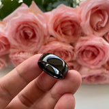 Classic Domed Edges Polished Shiny 8mm Black Tungsten Carbide I Love You Engraved Engagement Wedding Bands and Rings