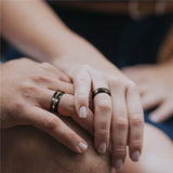 Excellent Black With Gold Color Brushed Tungsten Carbide Ring For Men 6/8mm Wedding Bands Male Engagement Rings