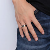 Luxury New Fashion 8mm High Quality Tungsten Steel Geometric Rings For Men Wedding Engagement Bands