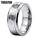 Fabulous Black/Gold/Rose/Original Color 8MM Men Women Comfort Fit Hammer Ring Tungsten Wedding Band