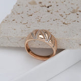 Luxury Geometric Personality AAA Zircon Diamonds Wide Face Women's 14K Filled Rose Gold Trendy Party Jewelry Rings