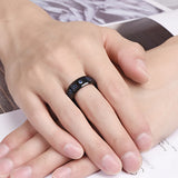Gorgeous Inlaid Black Dragon 8mm Width 2.3MM Thick Fashion Men's Blue Tungsten Carbide Ring for Wedding
