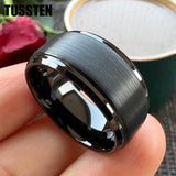 Classic Stepped Beveled Great Workmanship Big 10MM Mens Tungsten Wedding Bands Ideal  Fathers' Day Gift Jewelry
