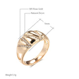 Trendy Luxury 14K Rolled Rose Gold Geometric line AAA+ Zircon Diamonds Rings For Women High Quality Fine Jewelry