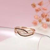 Stunning 14K Filled Rose Gold With White Black AAA Zircon Diamonds Full Paved Luxury Trendy Jewelry Rings For Women
