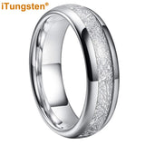 Awesome Meteorite Inlay 6mm 8mm Tungsten Carbide Ring for Men Women - Engagement Wedding Band Fashion Jewelry