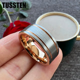 Excellent Grooved Polished Finish 8MM Trendy Gift Jewelry Men and Women Tungsten Engagement Rings Bands