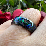 Very Beautiful Domed Polished Bright Opal 8mm Men Women Tungsten Comfort Fit Engagement Wedding Band