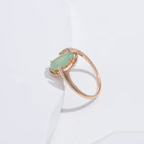 Luxury  14K Rolled Rose Gold AAA Emerald Big Green Stone Zircon Rings For Women Fine Jewelry Daily Rings