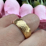Marvelous Domed Stepped Edges 6mm 8mm Tungsten Hammer Comfort Fit Engagement Wedding Band Men, Women Trendy Jewelry
