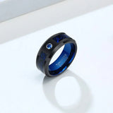 Blue Zircon Celtic Dragon 8mm Tungsten Carbide Carbon Fiber Rings For Men Engagement Wedding Rings Fashion Jewelry