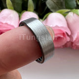 Classic Multiwidth Black Brushed FinishTungsten 6/8/10/12MM Flat Comfort Fit Wedding Band Ring for Men and Women