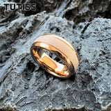 Superb 6/8mm Sandblasted Gold Tungsten Comfortable Fit Ring for Men and Women Fashion Engagement Wedding Band