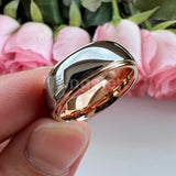 High Polished 6mm 8mm Tungsten Marriage Two Tone Comfort Fit Wedding Bands For Men, Women - Trendy Fashion Jewelry
