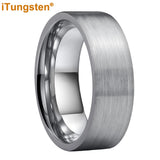 Super Brushed Pipe Cut 6/8mm Tungsten Carbide Rings for Couple Comfort Fit Engagement Wedding Band Jewelry