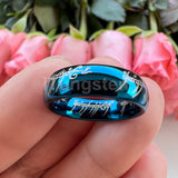 Trendy Laser Engraved 6mm 8mm Fashion Tungsten Carbide Comfort Fit Ring for Men Women - Engagement Wedding Band