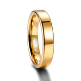 Luxury Gold Color Polished Classic 2mm/4mm Thin Tungsten Carbide Women Men's Rings Simple Round Wedding Bands
