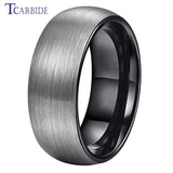 Domed Brushed Multicolor 6mm 8mm Tungsten Comfort Fit Wedding Engagement Ring For Women Men