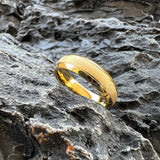 Superb 6/8mm Sandblasted Gold Tungsten Comfortable Fit Ring for Men and Women Fashion Engagement Wedding Band