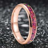 Charming Opal Ring Nice 4MM Color Women Tungsten Comfort Fit Engagement Wedding Bands Trendy Jewelry