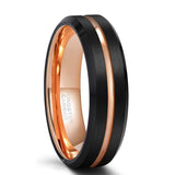 Excellent Black With Gold Color Brushed Tungsten Carbide Ring For Men 6/8mm Wedding Bands Male Engagement Rings