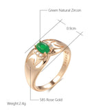 Luxury Hollow Texture Geometric 14K Filled Rose Gold Green White AAA Zircon Crystals Wedding Party Jewelry Rings