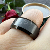 Beveled Edges Matte Finish Gold/Black Tone 10mm Tungsten Carbide Rings for Men Women Fashion Engagement Wedding Band