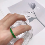 New Unusual Full Claw Green AAA Zircon Fashion Rings For Women - Filled 14K Rose Gold Luxury Jewelry