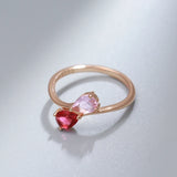 Golden Romantic Pink Filled 14K Rose Gold AAA Zircon Crystals Simple Slim Rings For Women Luxury Jewelry Gift