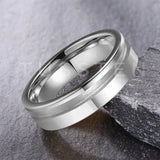 Customized Inlay, 1.5mm Offset Groove Pipe Cut Matte 6MM Gold/Silver Tone Tungsten Blank Core Comfort Fit Rings